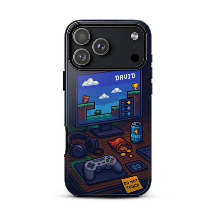 Personalized Retro Gamer Desktop iPhone Case