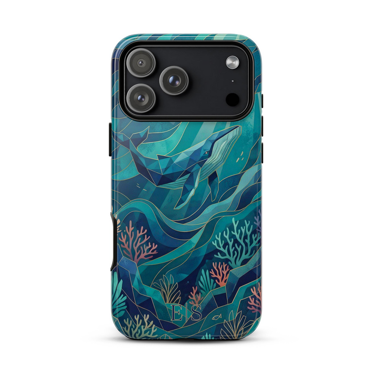 Personalized Polygon Glass Whale iPhone Case