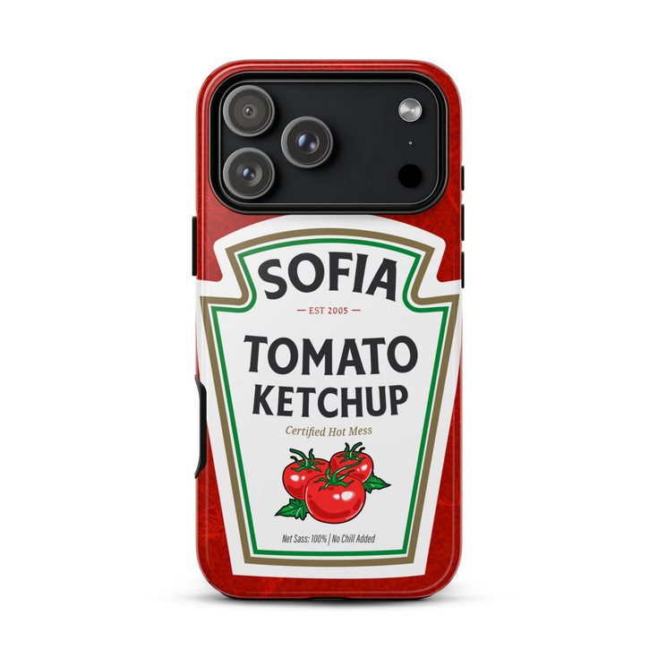Personalized Tomato Hot Ketchup Bottle iPhone Case