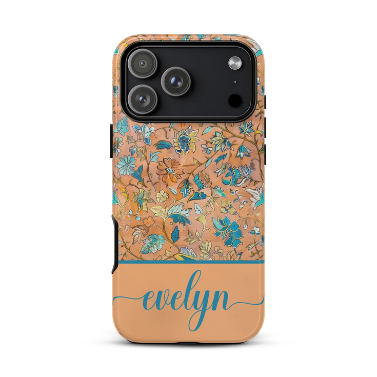 Custom Name Botanical Oriental Flowers iPhone Case