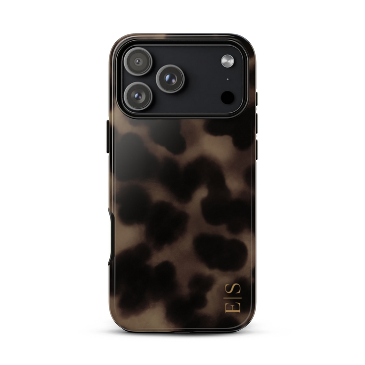 Personalized Smoky Tortoise Vertical Initials iPhone Case