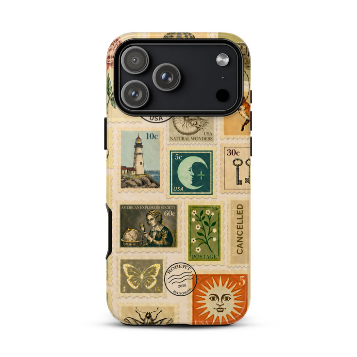 Personalized Vintage Postal Collage iPhone Case