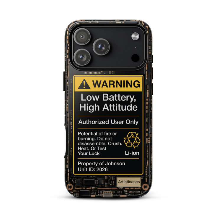 Personalized Tech Humor Warning Circuit Board iPhone Case