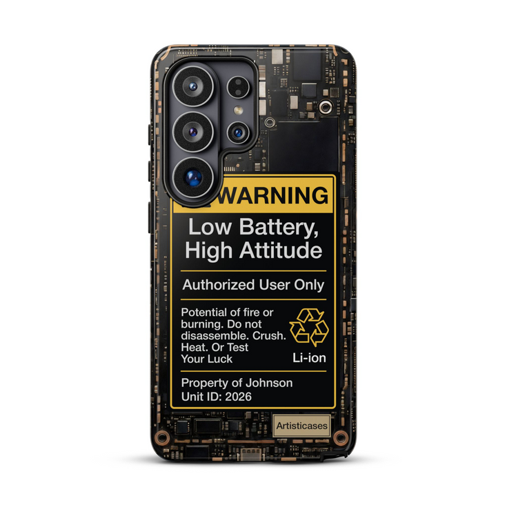 Personalized Tech Humor Warning Circuit Board Galaxy Case