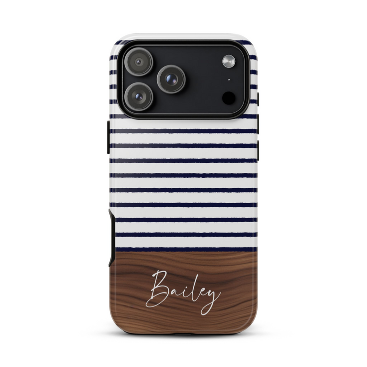 Custom Name Rustic Wood Stripes iPhone Case
