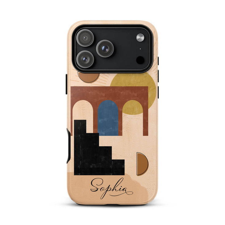 Abstract Shapes Custom Name iPhone Case