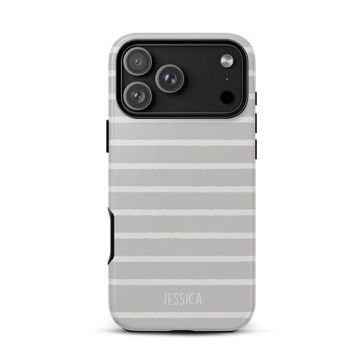 Custom Hand-Drawn Pastel Stripes iPhone Case