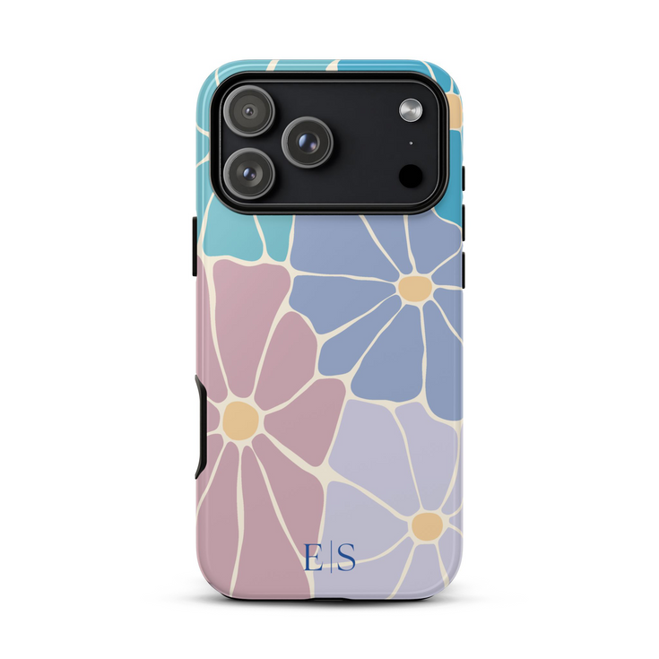 Custom Initials Abstract Flowers iPhone Case - V1