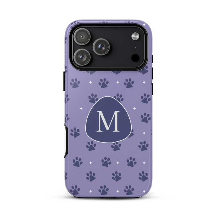 Custom Initials Cat Paws iPhone Case