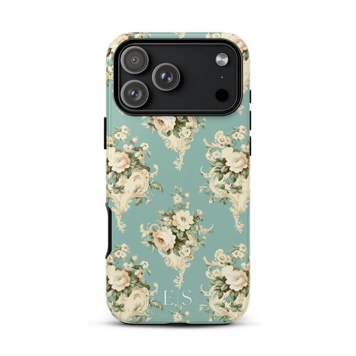 Custom Initials Shabby Chic Rococo iPhone Case