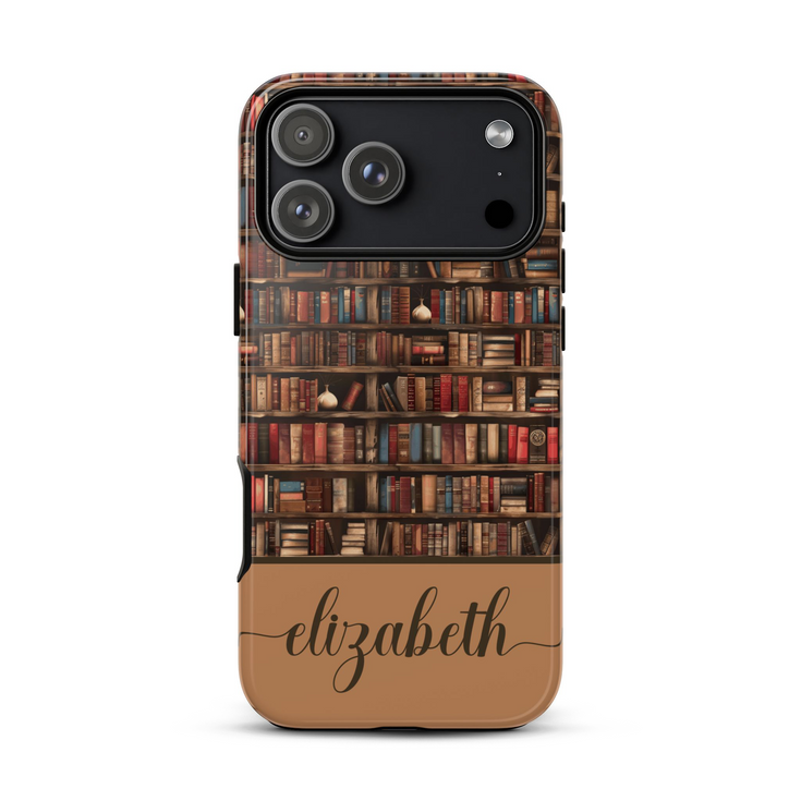 Custom Name Bookshelf Academia iPhone Case