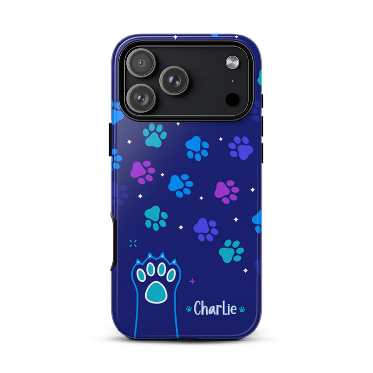 Custom Name Cat Paws iPhone Case