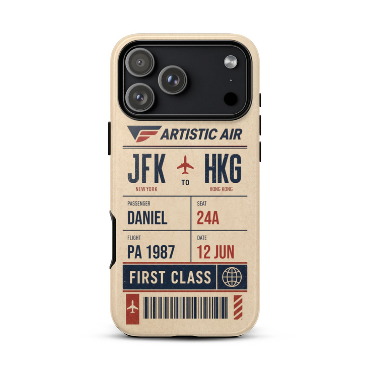Personalized Artistic Air Boarding Pass iPhone Case