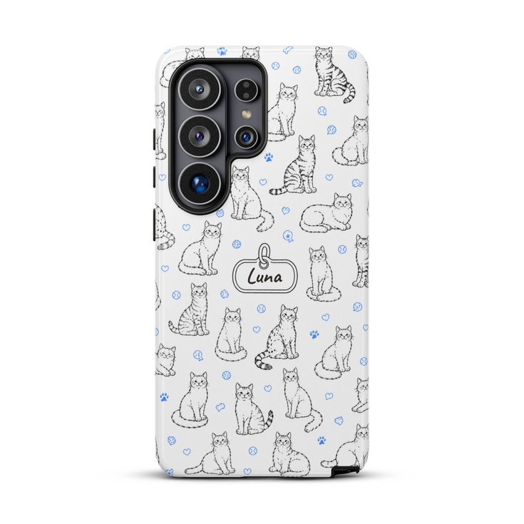 Personalized Cat Doodle Tag Galaxy Case