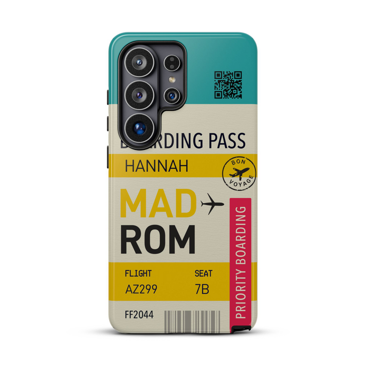 Personalized Tropical Getaway Boarding Pass Galaxy Case