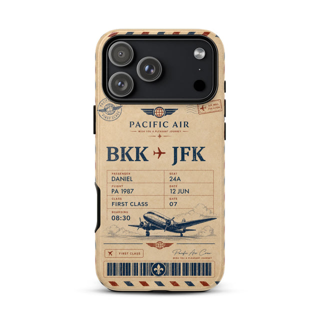 Personalized Vintage Airline Ticket iPhone Case