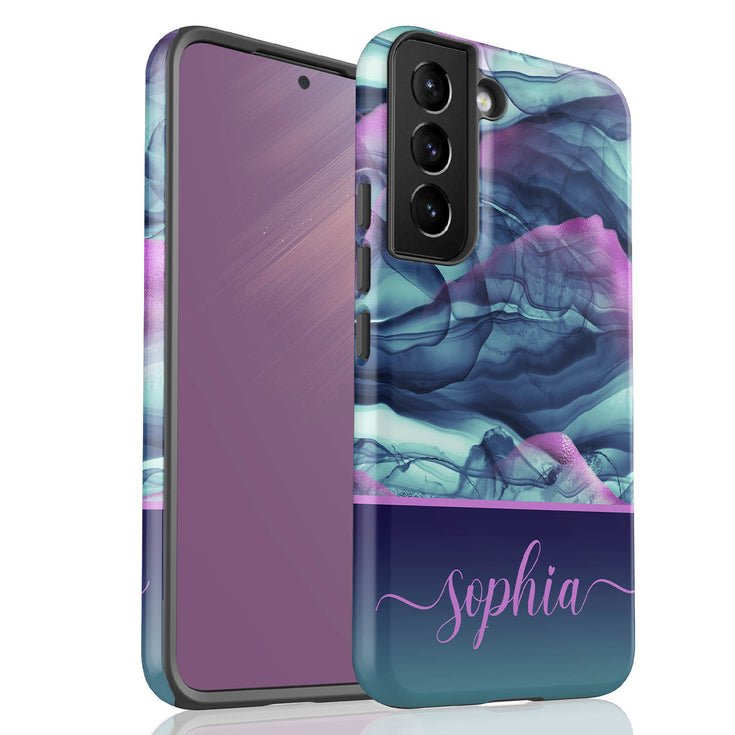 Alcohol Ink Patterns Custom Name Galaxy Case
