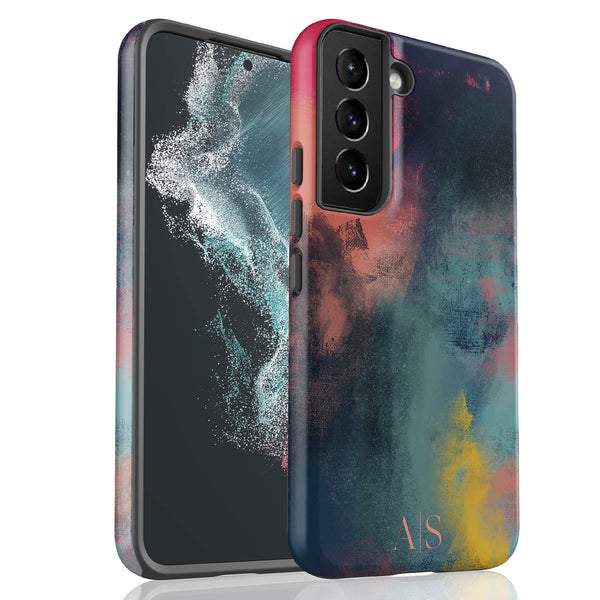 Colorful Abstract Oil Paint Custom Initials Galaxy Case
