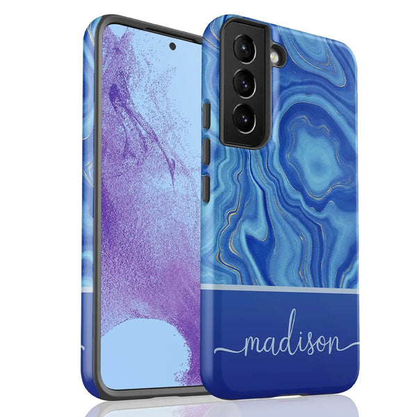 Blue Agate Custom Name Galaxy Case