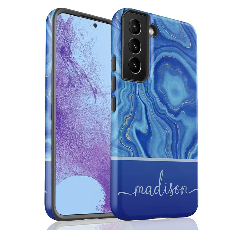 Blue Agate Custom Name Galaxy Case