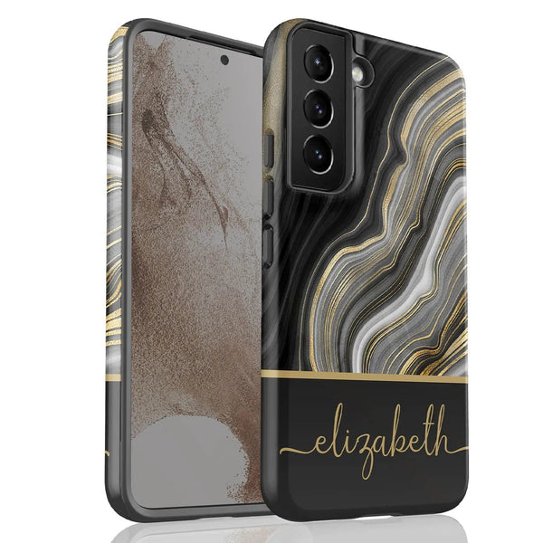 Black Agate Custom Name Galaxy Case
