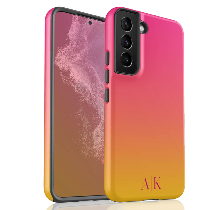 Ombre Gradient Personalized Initials Galaxy Case