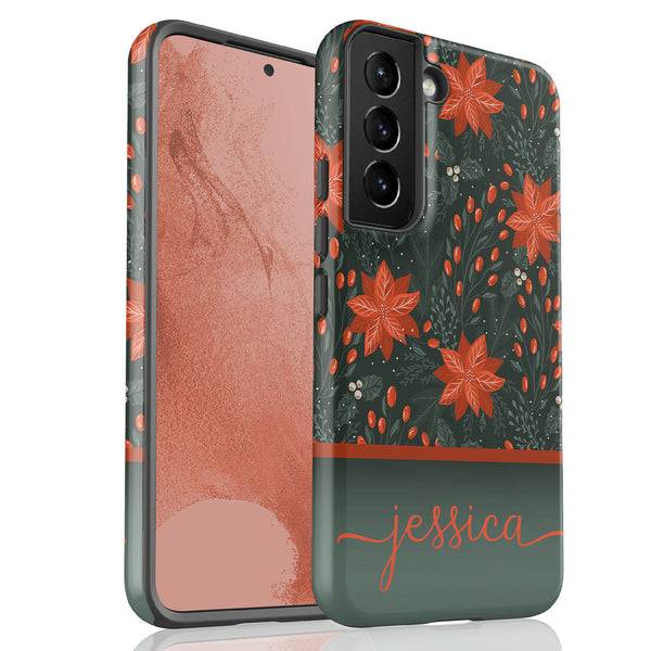 Christmas Flower Custom Name Galaxy Case