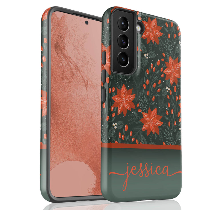 Christmas Flower Custom Name Galaxy Case