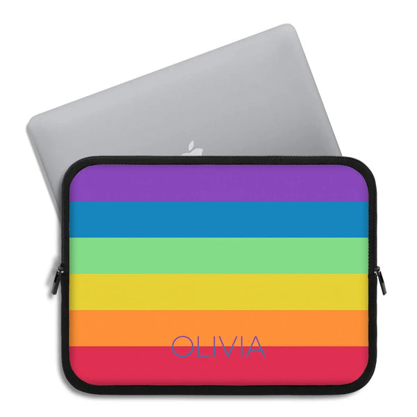 LGBTQ Rainbow Custom Name Laptop Sleeve