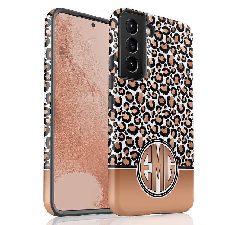 Golden Leopard Personalized Monogram Galaxy Case