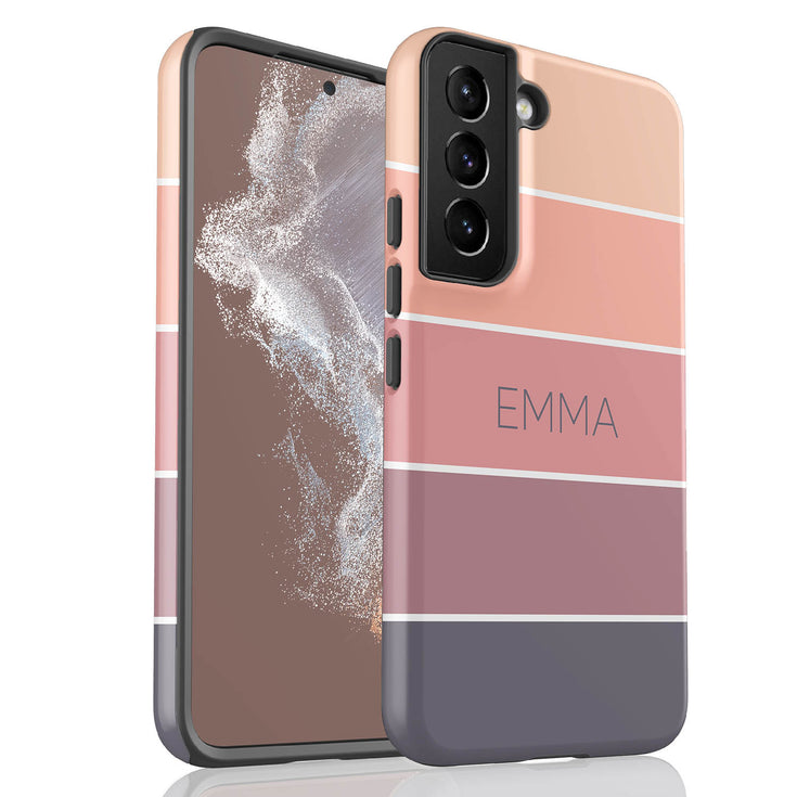 Ombre Stripes Custom Name Galaxy Case