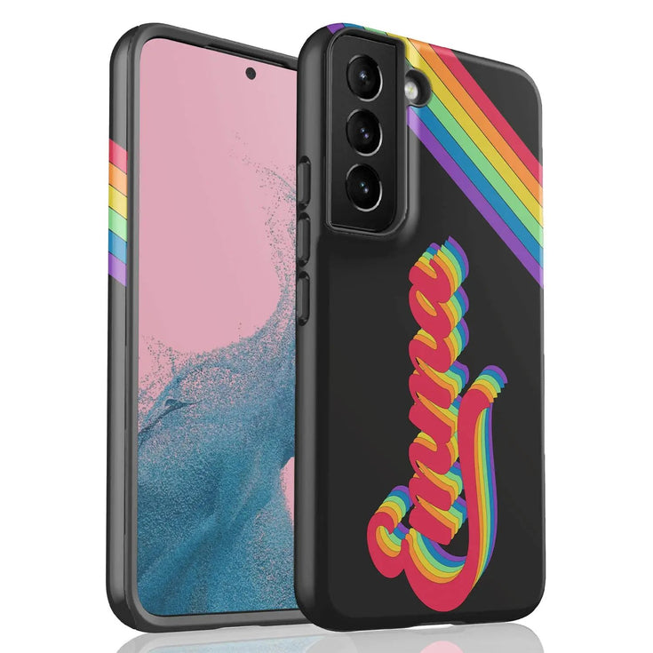 LGBTQ Pride Custom Dark Retro Name Galaxy Case
