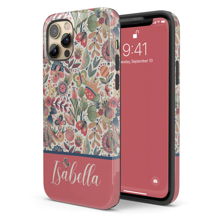 Cute Butterflies Custom Name iPhone Case