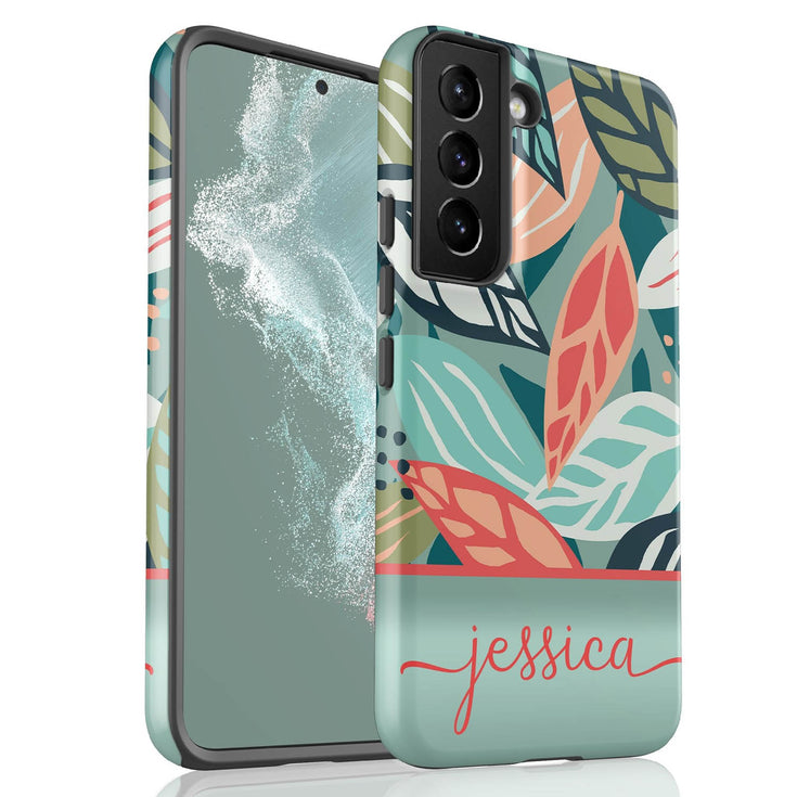 Tropical Flowers Custom Name Galaxy Case