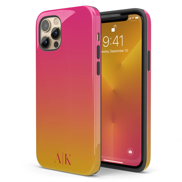 Ombre Gradient Personalized Initials iPhone Case