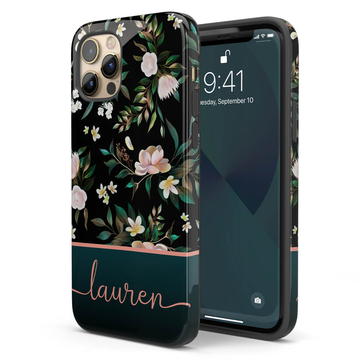 Custom Name Floral iPhone Case