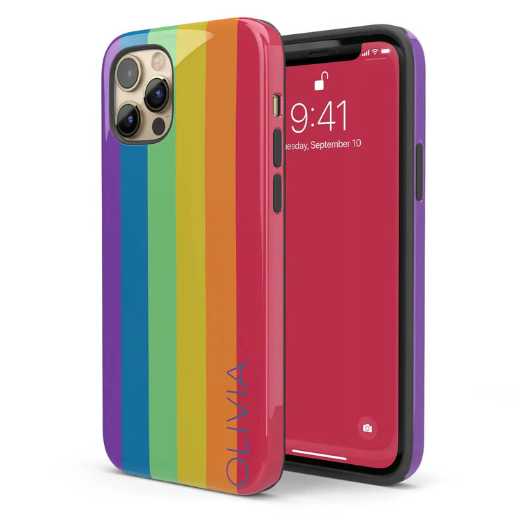 LGBTQ Pride Rainbow Custom Name iPhone Case