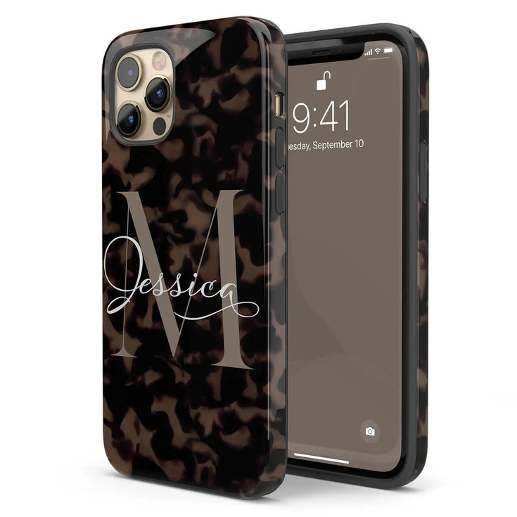 Monogram Personalized Tortoiseshell iPhone Case