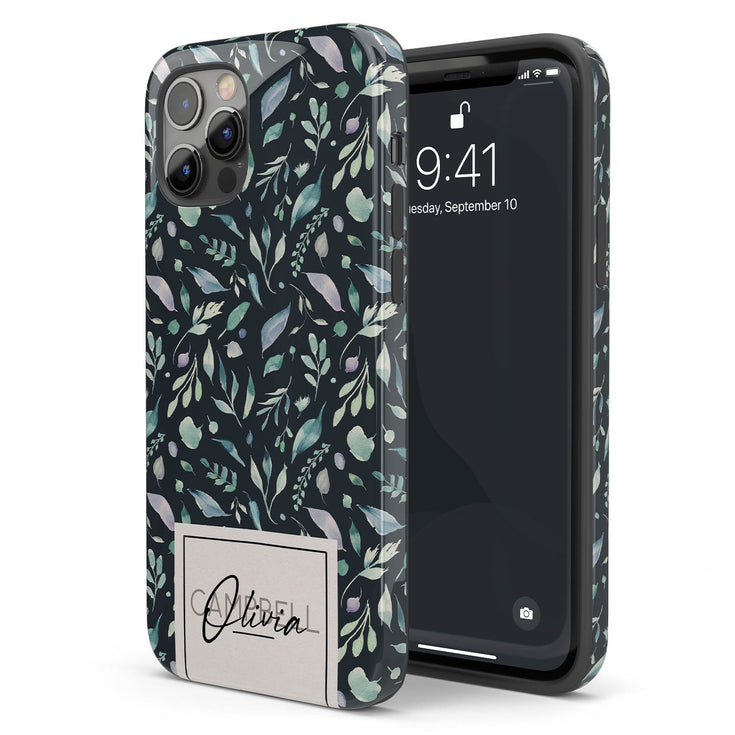 Delicate Flowers Custom Name iPhone Case