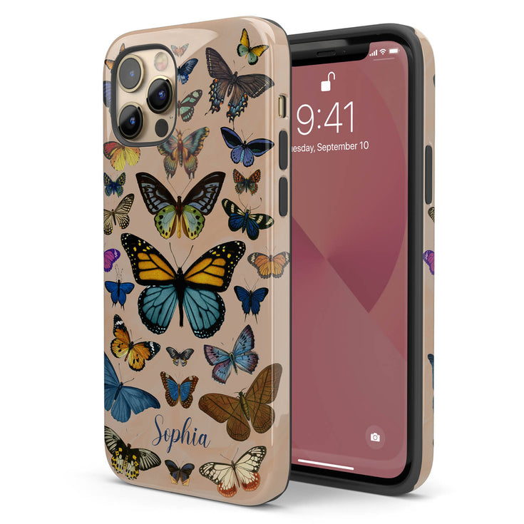Exotic Butterflies Custom Name iPhone Case