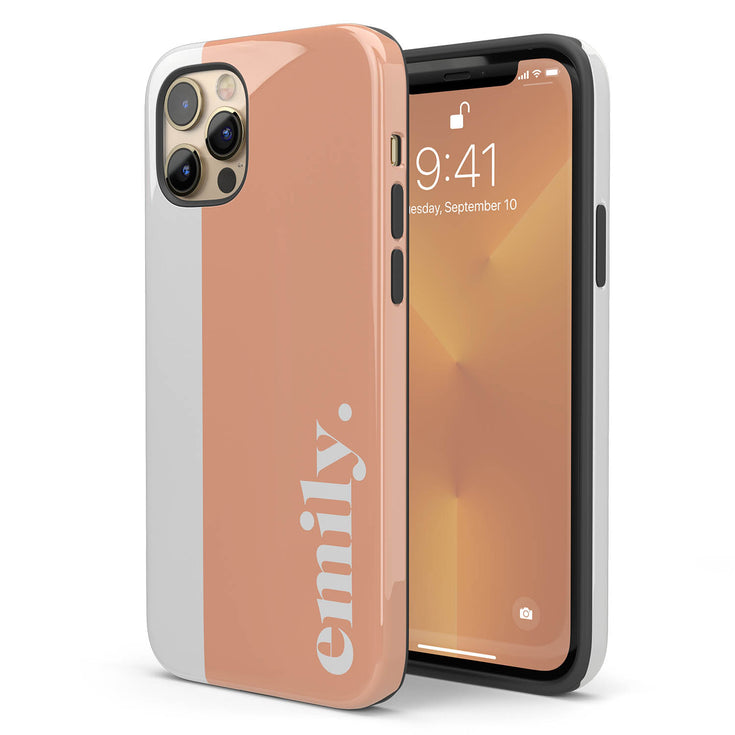 Elegant Striped Custom Serif Name iPhone Case
