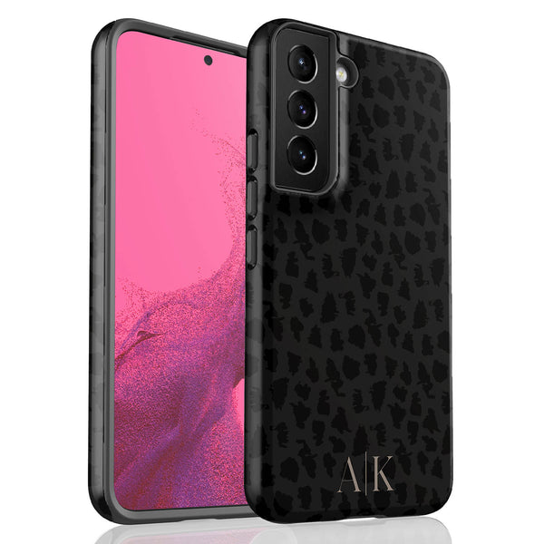 Dark Leopard Custom Initials Galaxy Case
