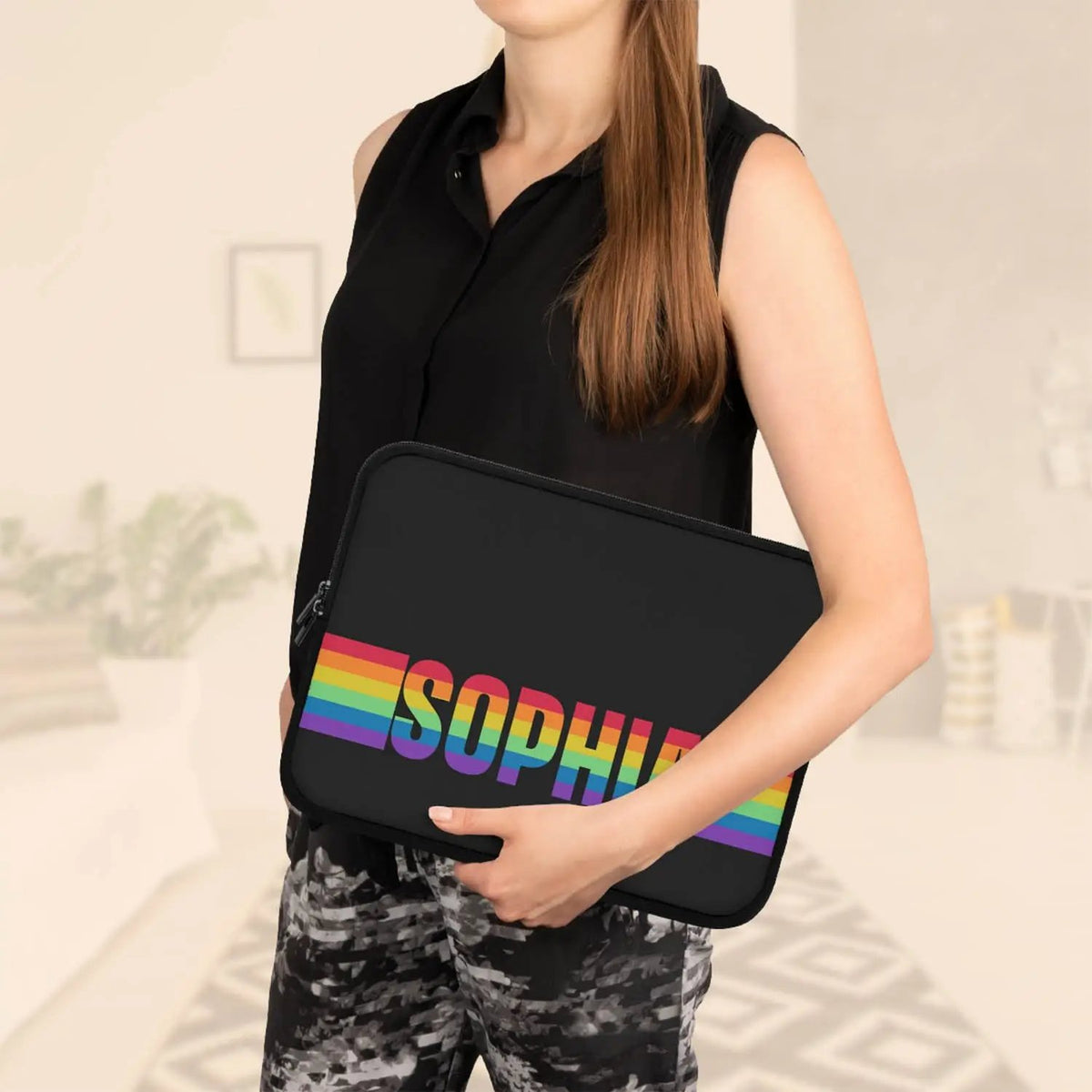 LGBTQ Custom Pride Rainbow Name Laptop, MacBook & Tablet Sleeve